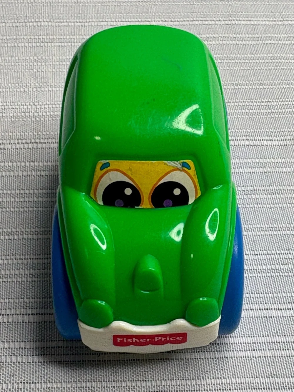 VTG Toddler McDonalds Toy Fisher Price 1999 Green Push Roll Car #1 Rattle Truck